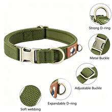 Dog Collar And Pet Neck Strap, Suitable For Small, Medium And Large Dogs, Ideal For Outdoor Use To Prevent Your Beloved Pet From Getting Lost - Army Green - View 9