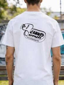 Camiseta Bohemia para Hombre con Estampado de Lema en Ambos Lados - Camiseta Casual de Manga Corta y Cuello Redondo, con logotipos en la parte delantera y trasera, lavable aáquina, de cort - Negro - Ver 7