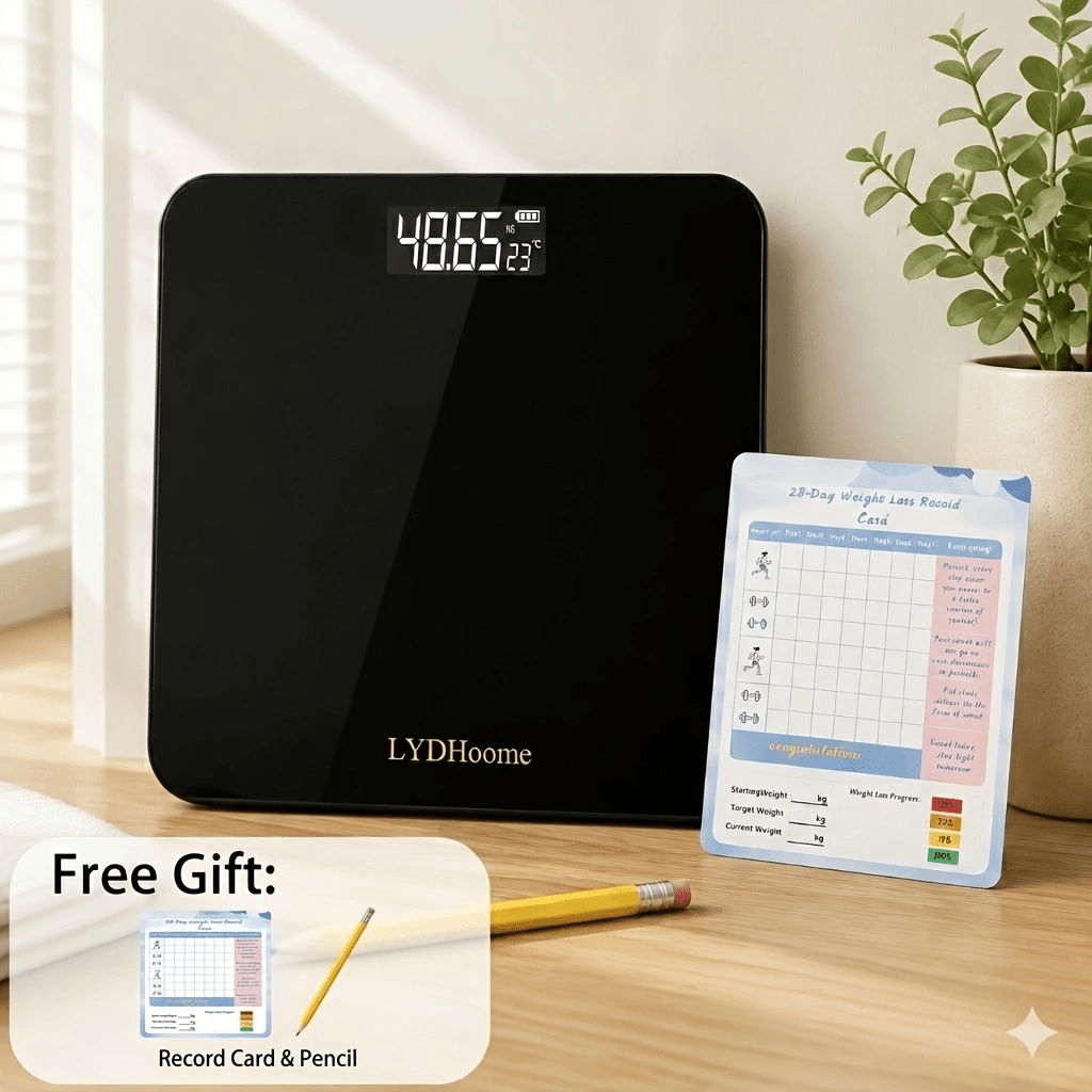 Square Minimalist Smart Bathroom Scale With Digital Display, Household Daily Necessities, Home Electronic Weight Scale, Tempered Glass Small Household Weight Scale