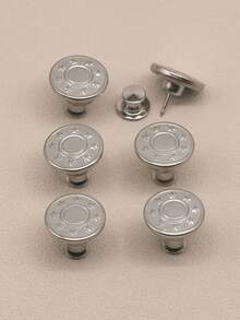 1 pieza Juego de reemplazo de botón de metal sin costuras de 17 mm para jeans, botón redondo con textura de letra desmontable sin clavos, accesorio DIY para costura y manualidades - Múltiples estilos - Ver 7