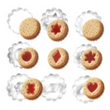 8pcs Jam Cookie Cutter Set, Stainless Steel Flower Pattern Cutter, Bear, Heart, Diamond, Star, Flower, Round - Suitable For Cookies, Fruit Shaping, Back To School Lunch Box Decoration, Christmas And Other Holiday Baking - View 9
