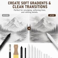 16pcs Paper Drawing Tool Set, Includes Paper Blending Stumps, Sandpaper Pencil Sharpener And Pencil Extender, Suitable For Graphite, Charcoal, Pastel, Drawing And Detailing - 1 - View 6