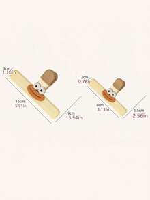 1pc Cute Cartoon Snack Clip, Multi-Functional Food Sealing Machine, Moisture-Proof Storage Clip, Suitable For Kitchen, Office, School - Plastic Food Bag Sealing Clip, Home Kitchen Storage Accessory - Multicolor - View 6