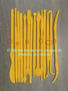 14件組雙頭塑膠陶藝雕塑工具組，適用於陶器塑形、壓花、聚合物黏土手工藝與DIY - 14件 - 查看 6