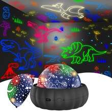 2合1星空投影夜燈,360°旋轉星空燈,變色設計,適用於臥室與派對裝飾 - Dinosaur or Star Moon Theme - 查看 13