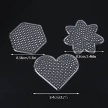 6pcs Fuse Bead Pegboards Set - 5mm Creative Jewelry Making Templates With Square, Round, Hexagon, Star, Flower & Heart Shapes For DIY Crafts And Art Projects - C - View 3