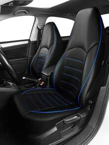 5-Seater/2-Seater/1-Seater Classic Universal PU Leather Front Car Seat Covers, Full Coverage PU Leather Front Seat Covers, High Back Bucket Seat Covers - Suitable For Most Cars - Line - View 23
