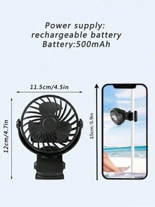 可旋轉夾式風扇，便攜式USB充電風扇，靜音辦公室戶外個人迷你風扇 - 其他 - 查看 6