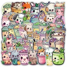 50pcs Pearl Milk Tea Stickers, Cute Cartoon Stickers, Pearl Milk Tea Merchandise, Pearl Milk Tea Gift Merchandise, Pearl Milk Tea Decals, Fun Pearl Milk Tea Vinyl Waterproof Stickers, Suitable For Laptops, Bumpers, Skateboards, Water Bottles, Computers, Phones, Bobs Burgers Stickers, Ice Cream Stickers - 7*6*1 - View 4