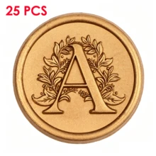 25pcs/Pack 3D Letter A Floral Vine Pattern Wax Seal Stickers, Self-Adhesive Envelope Seals For Wedding, Party, Birthday, Christmas - Letter a - View 5