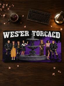 Extra Large Mouse Pad, Western Style Colorful Character Anime Pattern, Purple Western Theme Print Eye-Catching, Durable Rubber Non-Slip Bottom, 35.4X15.7 Inch Desk Mat/Keyboard Mat/Gaming Desk Mat, Multi-Functional Desk Protector, Washable And Easy To Clean, Suitable For Students, Esports Players, Laptops And Home Use, Adds Creativity And Fun To The Desk, Ideal Back To School Gift And Holiday Gift For Anime Lovers. - View 1