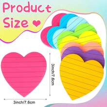 1/8 piezas/Set, Notas adhesivas con forma de corazón, Notas adhesivas con forma de corazón rayadas, Notas adhesivas autoadhesivas, Adecuadas para escuela, fiesta, intercambio de regalos, oficina, hogar y escuela, Artículos de papelería esenciales para el hogar, 3x3 pulgadas. Útiles escolares, Regreso a la escuela, Artículos escolares esenciales, Accesorios de escritorio - Medio - Ver 6