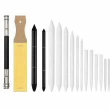 16pcs Paper Drawing Tool Set, Includes Paper Blending Stumps, Sandpaper Pencil Sharpener And Pencil Extender, Suitable For Graphite, Charcoal, Pastel, Drawing And Detailing - 1 - View 1