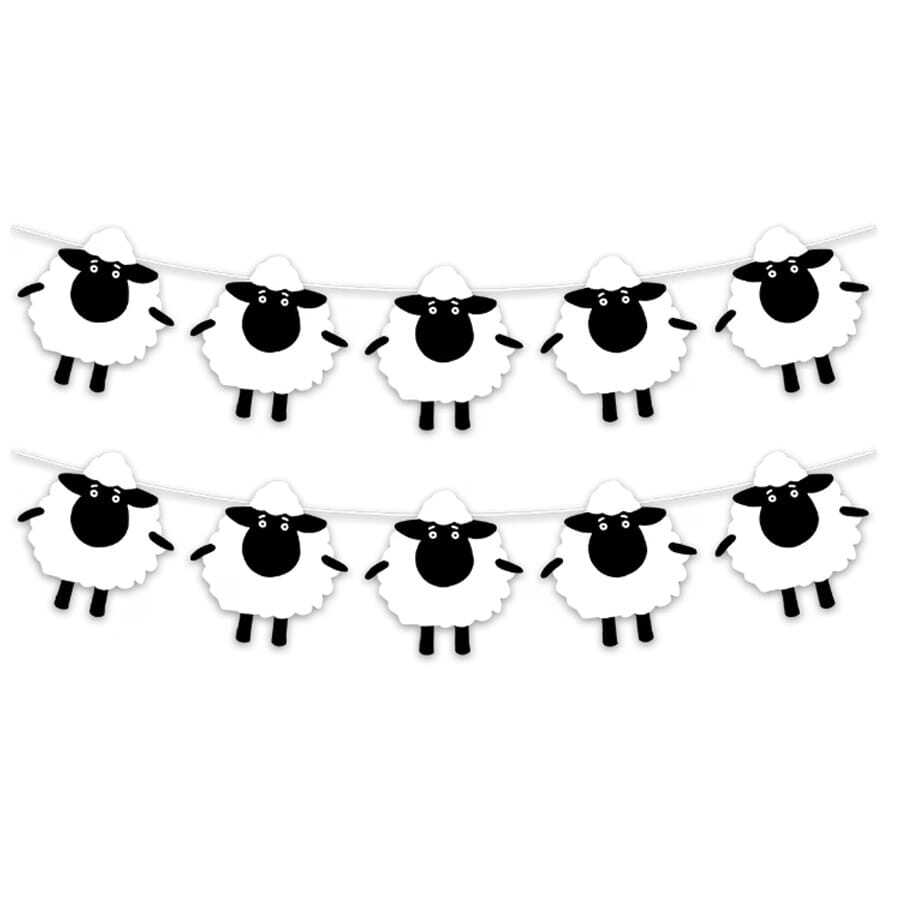 1 Set Cartoon Lamb Party Banner, Baby Room Decoration And Baby Shower Garland - View 1