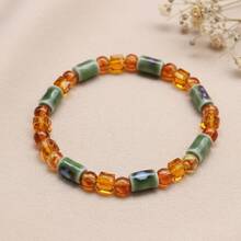 Modisches Damenarmband aus Bernstein und Bienenwachs, eleganter vielseitiger minimalistischer Schichtungs-Bangle, Unisex-Stil, geeignet für den täglichen Gebrauch und als Geschenk, Muttertag, Abschlusszeit, Schulanfang - 1 Stück – Stil B - Übersicht 3