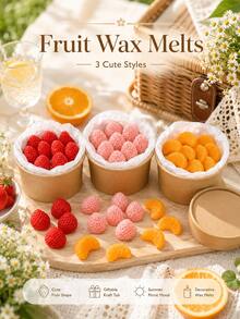 10pcs/Bucket Fruit Shaped Soy Wax Melts, Scented Wax Cubes For Wax Warmer And Candle Warmer Lamp, Strawberry Orange Style Home Fragrance, Summer Picnic Decor, Room Decor, Fall Decor, Birthday Gift, Summer Gift, Gifts For Women - B - View 10