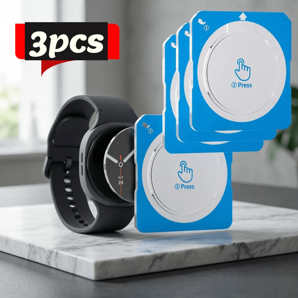 3pcs Tempered Glass Screen Protector For Galaxy Watch 5/6 (40mm/44mm/47mm), Bubble-Free, With Alignment Tool Kit, Easy One-Click Installation, Ideal Choice For Watch Accessory Buyers And Tech Enthusiasts - 3pcs, GPS Tracking Device for Watch 6 44mm - View 1