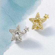 2pcs Hollow Five-Pointed Star Zirconia Shiny Hip-Hop Personalized Tooth Jewelry Set, Unisex Holiday Gift, Funny Photo Prop - Multicolor - View 5