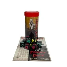 殭屍骰子遊戲--快節奏且易於學習的骰子遊戲，包含 1 個骰子杯和 13 個精美骰子 | 冒險博弈玩法 | 適合聚會、派對或家庭與朋友遊戲之夜 | 每輪僅需 10–20 分鐘，非常適合快速遊戲 | 有趣且刺激的遊戲 - 彩色 - 查看 10
