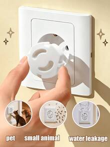 Cubierta de enchufe con reinicio automático estándar europeo, cubierta protectora de enchufe de alimentación impermeable, compatible con enchufes y tomas de corriente europeos, diseño transparente resistente a impactos, proporciona protección de para mascotas y miembros de la familia, adecuado para escuelas, oficinas, residencias y otros diversos lugares - multicolor - Ver 2
