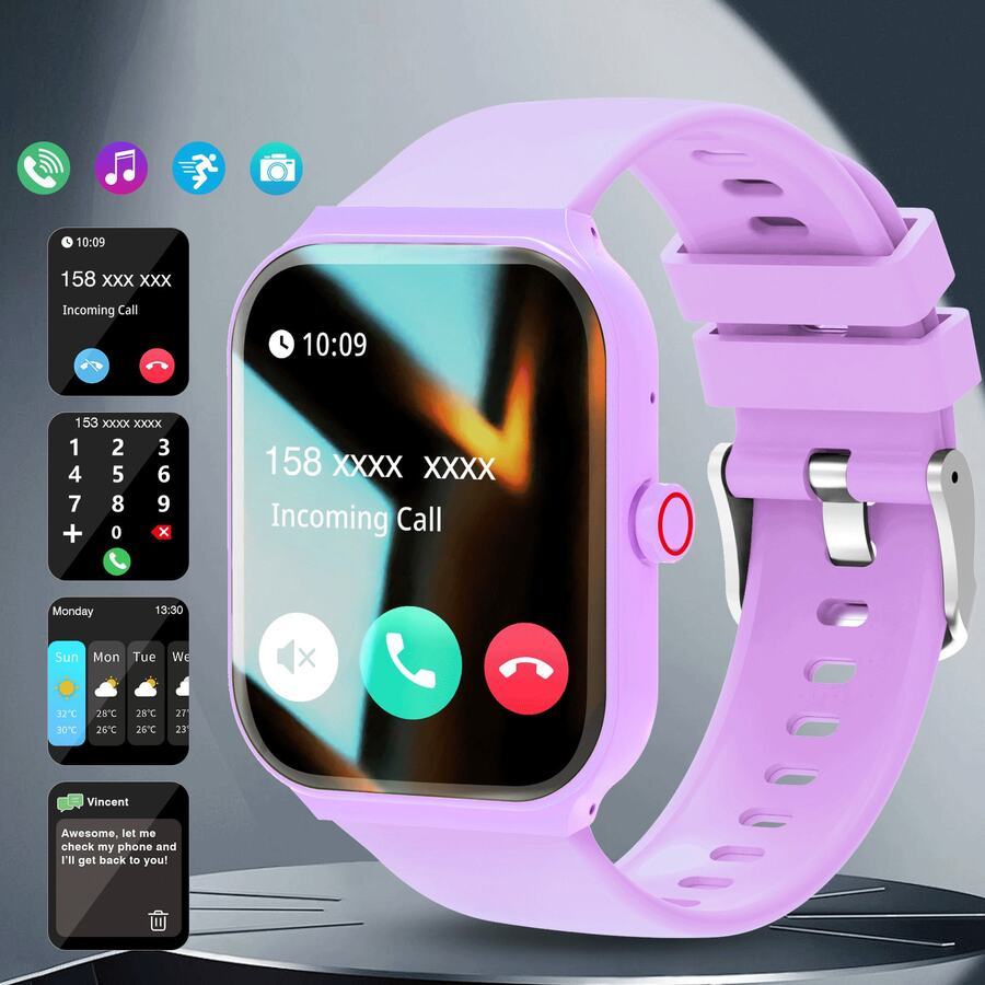 Nuevo Reloj Inteligente de Moda con Pantalla Táctil Completa de Alta Definición y Función de Llamada Inalámbrica, Compatible con Teléfonos Android e iOS, Regalo Perfecto - Multicolor - Ver 1