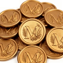 25入/包 3D字母M花卉藤蔓圖案蠟封貼紙，自黏式信封封口貼，適用婚禮、派對、生日、聖誕節 - 字母M - 查看 2