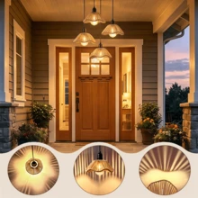 1pc Flower Shaped Rattan Pendant Light, Outdoor And Indoor LED Pendant Light, Tent Hanging Light, Courtyard Decoration, Wedding Portable Camping Site Lighting, Can Be Timed, Battery Powered (Excluding Battery) - Battery Box - View 8