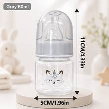 1 buah Botol Bayi PP Bergambar Lucu 60ml, Anti Bocor dan Tahan Jatuh, Botol Leher Standar, Hadiah untuk Bayi Baru Lahir - MultiWarna - View 9