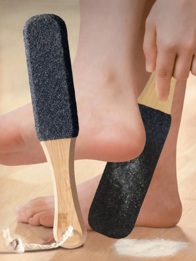 1pc Professional Foot File, Unisex, Removes Cracked Heels And Calluses, Double-Sided Professional Foot Tool, Foot Massage Cleaner, Foot Pumice Stone, Beech Wood Foot File