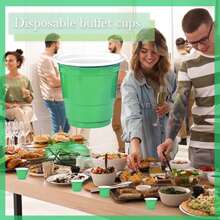 10pcs Heavy Duty Solid Color Party Cups, Suitable For Weddings, Holiday Parties, Family Gatherings - Green - View 3