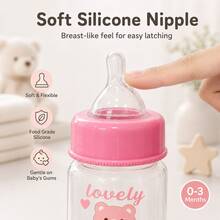 1 buah Botol Bayi PP Bergambar Lucu 60ml, Anti Bocor dan Tahan Jatuh, Botol Leher Standar, Hadiah untuk Bayi Baru Lahir - MultiWarna - View 2