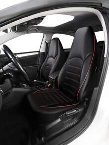 5-Seater/2-Seater/1-Seater Classic Universal PU Leather Front Car Seat Covers, Full Coverage PU Leather Front Seat Covers, High Back Bucket Seat Covers - Suitable For Most Cars - Line - View 16