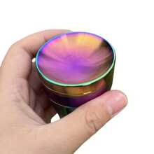 彩色創意凹面式菸草研磨器 50MM 大容量抽菸配件,彩虹漸層變色表面,耐用金屬研磨器,適合手捲菸使用者研磨 - 查看 5