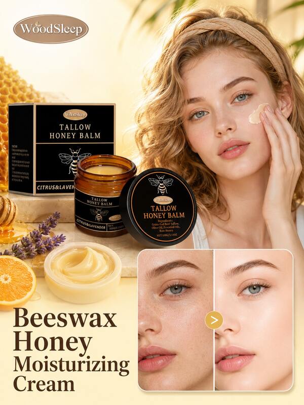 WOODSLEEP 100g Tallow Honey Moisturizing Cream Deep Nourishing For Extremely Dry Skin Effectively Prevent Face Aging And Maintain Elasticity Face Hand Body Care Soothe Damaged Skin