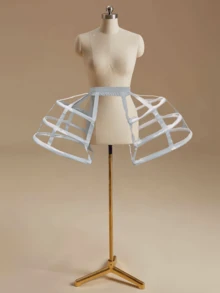 1件女款襯裙裙撐 黑白色四季涼爽短款蓬蓬裙 蘿莉塔襯裙 新娘婚紗襯裙 特大號超蓬 2-5鋼圈襯裙 雙面襯裙 4鋼圈十字襯裙 2鋼圈南瓜襯裙 3鋼圈桶裙 歐根紗邊襯裙 5鋼圈開衩襯裙 多層鏤空鋼骨架襯裙 巴洛克洛可可風 可調節襯裙 適用於婚禮宴會表演派對Cosplay - 白色 - 查看 24
