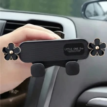 Car Phone Holder Drip Oil Flower Design Air Vent Mount Universal For Cars Horizontal & Vertical Navigation Bracket Stable Anti-Drop Auto-Locking - One Size Fits All - View 5