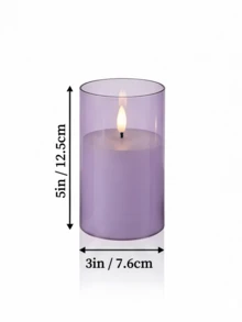 1/2/3件裝無焰蠟燭燈，附遙控器/定時功能，電池供電，暖光照明；適用於桌面裝飾，適用於聖誕節、萬聖節、情人節、母親節、生日、求婚、婚禮、愚人節、餐桌、派對及各種節日。(淺紫色，3英吋 X 4英吋 5英吋 6英吋) - 淡紫色 - 查看 9