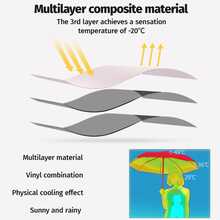 Patchwork Contrast Color Automatic 3-Fold Umbrella With Edge Trim, Korean Style Fresh Design, 3-Layer Composite Fabric, Couple Sun Umbrella, Gift For Girlfriend, Holiday Gift - Multicolor - View 5