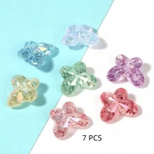 7/20/30/50pcs Random Style AB Colorful Shiny Butterfly Spacer Beads, Colorful Acrylic Faceted Onion Powder Dreamy Colorful Butterfly Beads, DIY Jewelry Making Keychain Phone Car Pendant Decoration Crafts, Bulk, Suitable For Needlework - Multicolor - View 13