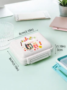 Mini caixa de comprimidos portátil com 6 compartimentos, caixa de armazenamento de medicamentos, caixa de comprimidos para viagem, impressa com "My Pill Box" e padrão de comprimidos, pequena caixa de comprimidos com 6 compartimentos, caixa de armazenamento de embalagem de comprimidos selada, caixa de armazenamento de comprimidos semanal de 6 dias, caixa de comprimidos essencial para viagem, caixa de comprimidos de vitaminas diárias, caixa de armazenamento de comprimidos de bolso, caixa de armazenamento requintada, essencial para a família, essencial para viagem - Multicolorido - Ver 10