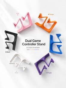 1pc Dual Game Controller Stand, Universal Gamepad Holder & Display Rack, Space-Saving Desktop Organizer, Suitable For Most Game Controllers & Gamepads, Durable Plastic Gaming Desktop Decor | Halloween Boys Gaming Accessory Random Color - View 8