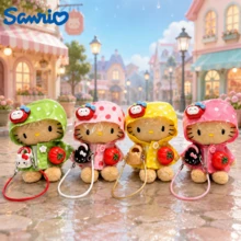 SANRIO 1個可愛卡通圓點雨衣絨毛吊飾，4款可選，蘋果包包掛飾、背包吊飾、手提包掛飾、書包裝飾、吊飾掛飾、柔軟玩具，開學季、萬聖節、聖誕節、生日禮物，適合女孩、兒童、青少年 - 彩色 - 查看 2