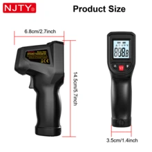 NJTY 數位紅外線溫度槍 (-50 至 600°C) – 非接觸式工業溫度計（附背光 LCD 螢幕）；手持式溫度計，適用於汽車、燒烤、窯爐/熔爐及電氣檢測 - A - 查看 4