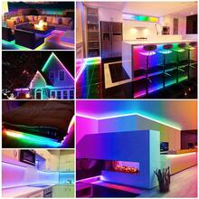 RGB 紅外線霓虹 LED 柔性燈條,聖誕臥室氛圍燈,電競裝飾,送給朋友和愛人的驚喜禮物,派對氛圍,24 鍵遙控變色燈條,節日室內/室外裝飾燈 1m/2m/3m/4m/5m - 彩色 - 查看 9