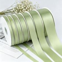 10 Yards Fresh Matcha Green Single-Sided Dense Satin Ribbon | Gift Wrapping, Floral Decoration, Clothing Accessory, Handmade DIY, Home Decor Multi-Purpose, Smooth Texture, Creates Exquisite Styles, Suitable For Daily Dressing And Gift Decoration (0.6cm/1cm/1.5cm/2.5cm/2cm) - Matcha Green - View 1