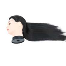 Black Synthetic Hair Mannequin Head Set - Professional Hairdressing Training Model, With Sturdy Tripod Stand, Hair Clips And Styling Tools, Halloween - View 7
