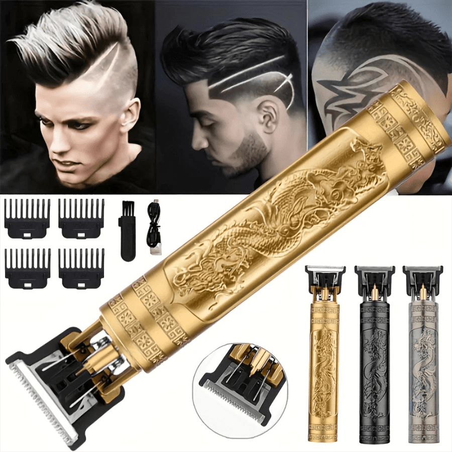 1 pieza Recortadora de cabello y recortadora de vello corporal multifunción recargable por USB para hombres y mujeres, diseño de cuchilla, recortadora de cabello inalámbrica, incluye peine guía, recortadora de barba profesional, herramienta portátil para cortar el cabello y afeitar