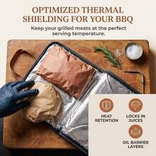 BBQ Blanket For Resting Meat, 5-Layer Insulated Meat Resting Bag For Moisture Retention, Wide Mouth With Handle Design, Extra-Large 21.3"X14.8"X7.8", Lightweight Under 1 Lb, Durable Metal Zipper, Easy Clean, For Brisket, Pork Shoulder, Turkey - Brown - View 5