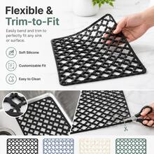 Silicone Sink Mat For Kitchen Sink, Non-Slip Sink Protector Mat, Flexible Sink Bottom Grid Mat, Drainage Dish Drying Mat For Dishes, Glassware, Bowls And Kitchen Sink Protection - Multicolor - View 2