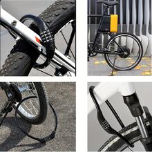 Lucchetto a combinazione a 4 cifre per bicicletta, cavo a spirale lungo 23,62 pollici (circa 60 cm), lucchetto antifurto, adatto per mountain bike, bici da strada, bici elettriche, scooter, accessori per il ciclismo - Taglia unica per tutti - Visualizzare 8